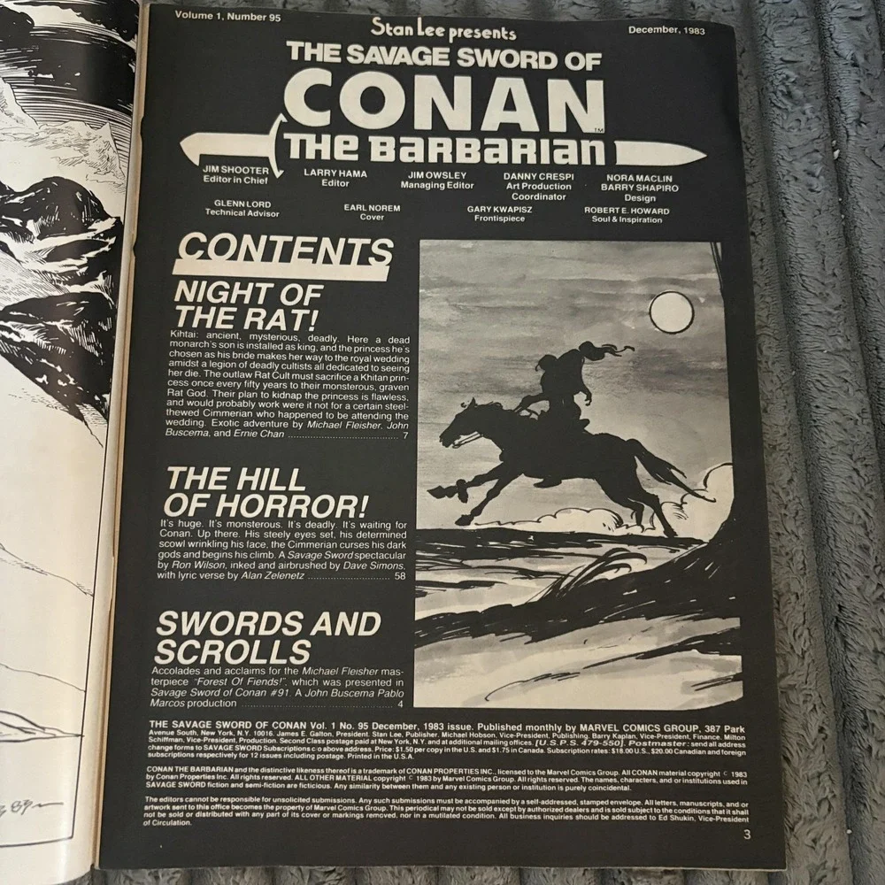 Savage Sword Of Conan Marvel Comics Lot 2 #93 #95 1983 Bronze Age Magazine B&W